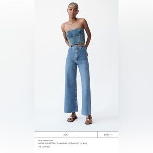 Zara Marine straight high waisted jeans sz 4